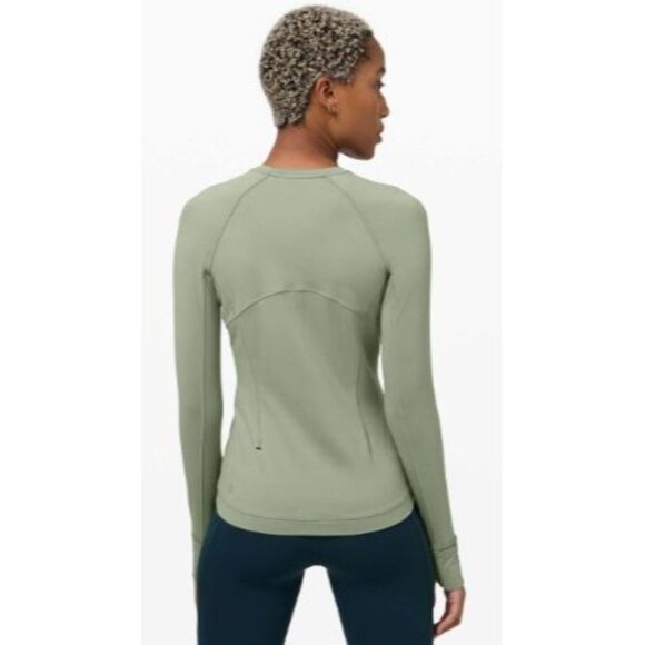 Lululemon Runderful Long Sleeve Rulu *Brushed Willow Green-sz 4 - Picture 6 of 12